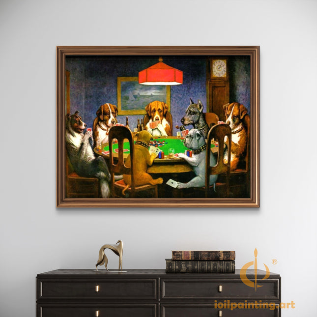 "Cassius Marcellus Coolidge's 'A Bold Bluff' - Premium Hand-Painted Oil Reproduction of Dogs Playing Poker"