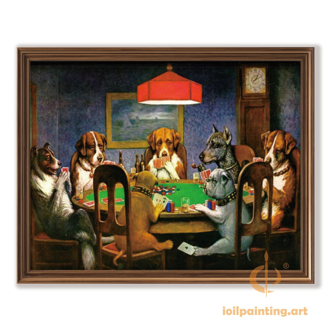 "Cassius Marcellus Coolidge's 'A Bold Bluff' - Premium Hand-Painted Oil Reproduction of Dogs Playing Poker"
