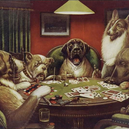 "Cassius Marcellus Coolidge's 'A Bold Bluff' - Premium Hand-Painted Oil Reproduction of Dogs Playing Poker"
