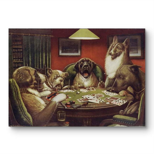 "Cassius Marcellus Coolidge's 'A Bold Bluff' - Premium Hand-Painted Oil Reproduction of Dogs Playing Poker"