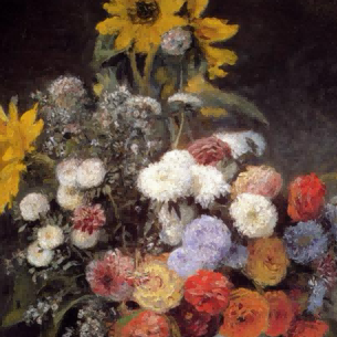 "Pierre-Auguste Renoir's 'Sunflower Symphony' - Premium Hand-Painted Oil Painting Reproduction"