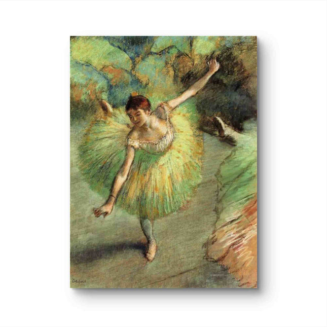 "Edgar Degas' 'Graceful Ballerina in Green Tutu' - Hand-Painted Oil Painting Reproduction"