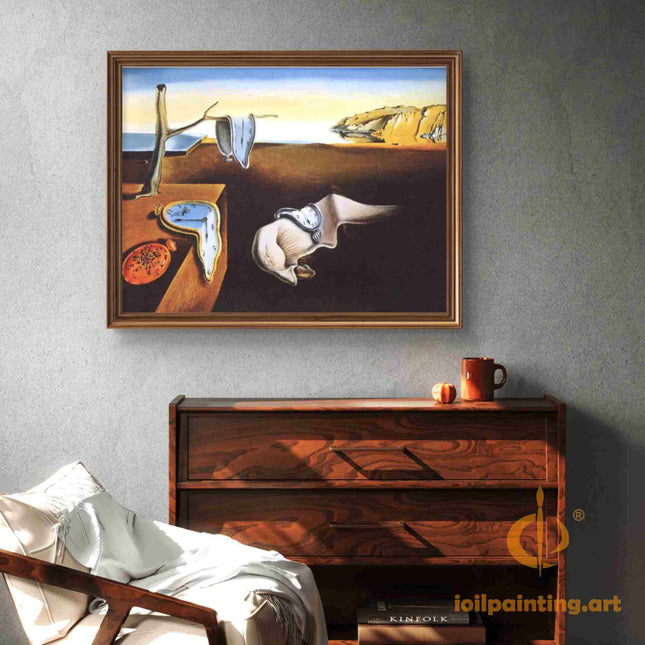 "Salvador Dalí's 'The Persistence of Memory' - Hand-Painted Surrealist Oil Painting Reproduction"