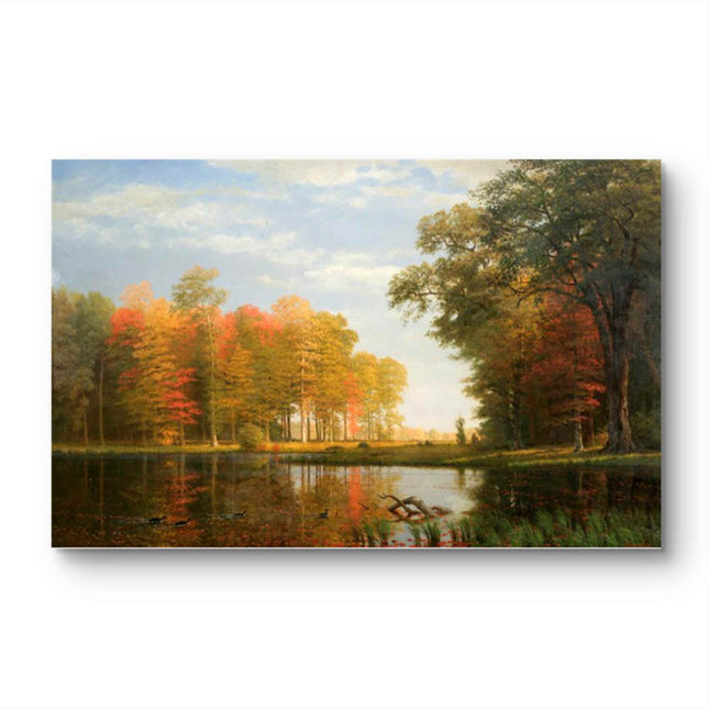 "Claude Monet's 'Autumn Reflections' - Hand-Painted Impressionist Oil Painting Reproduction"