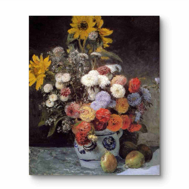 "Pierre-Auguste Renoir's 'Sunflower Symphony' - Premium Hand-Painted Oil Painting Reproduction"