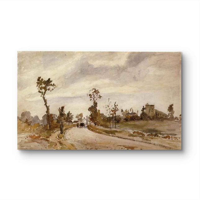 "Camille Pissarro's 'Country Road in Summer' - Hand-Painted Impressionist Oil Painting Reproduction"