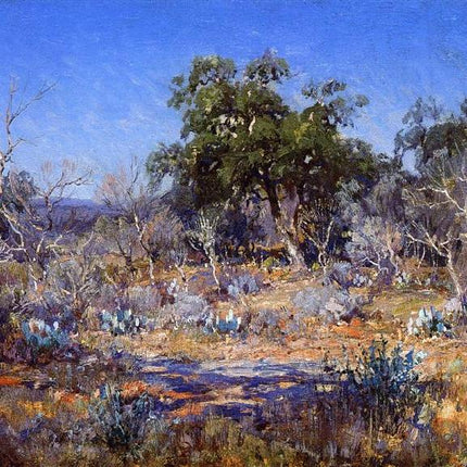 "Julian Onderdonk's 'Sunlit Oak in Summer Landscape' - Premium Hand-Painted Oil Reproduction on Canvas"