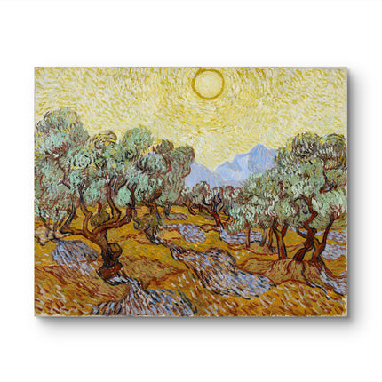 "Vincent van Gogh's 'Olive Grove with Yellow Sun' - Premium Hand-Painted Oil Reproduction on Canvas"