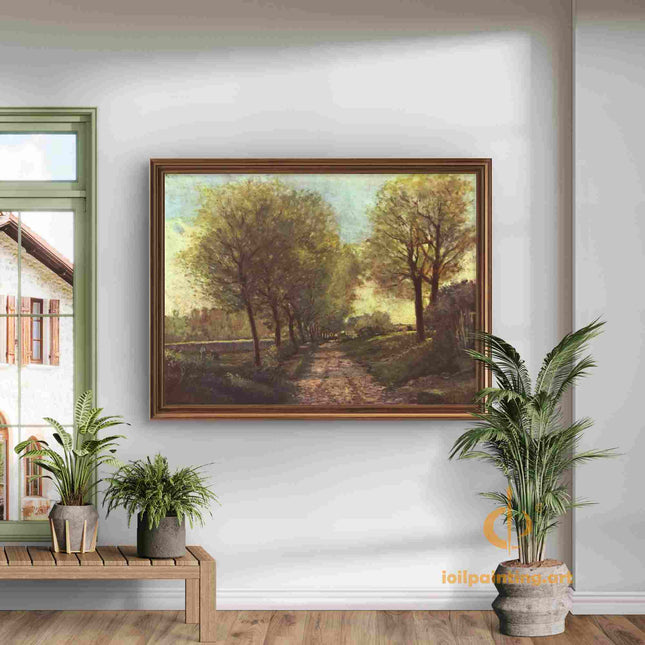 "John Constable's 'Sunlit Forest Path' - Hand-Painted Landscape Oil Painting Reproduction"