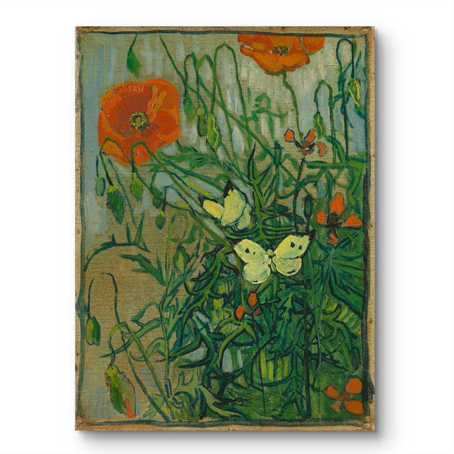 "Vincent van Gogh's 'Poppies and Butterflies' - Premium Hand-Painted Oil Reproduction on Canvas"