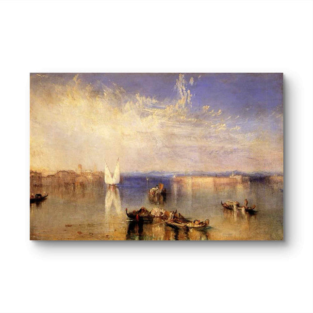 "William Turner's 'Moonlit Harbor Serenade' - Hand-Painted Oil Painting Reproduction"