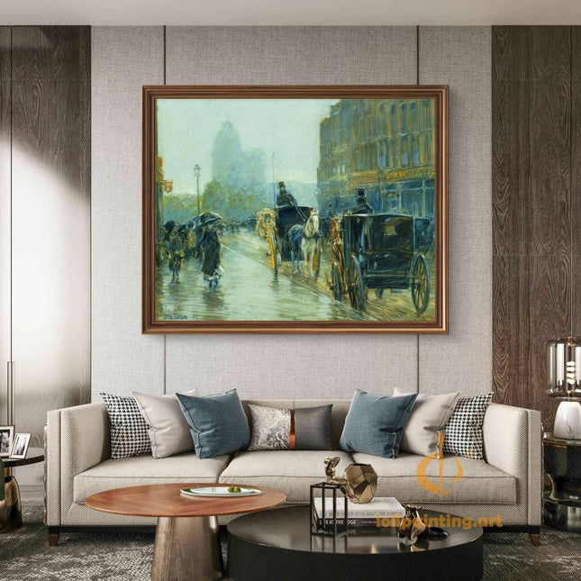 "Claude Monet's 'Foggy Parisian Morning' - Hand-Painted Impressionist Oil Painting Reproduction"