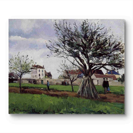 "Camille Pissarro's 'Country Lane with Shaded Tree' - Hand-Painted Impressionist Oil Painting Reproduction"