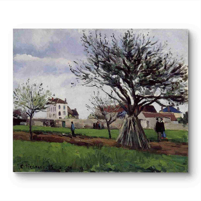 "Camille Pissarro's 'Country Lane with Shaded Tree' - Hand-Painted Impressionist Oil Painting Reproduction"