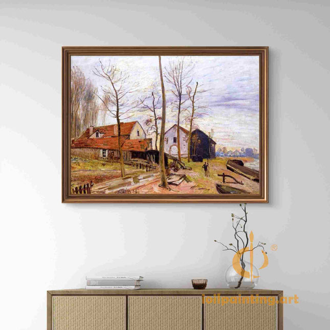 "Jean-Baptiste-Camille Corot's 'Serene Countryside' - Hand-Painted Landscape Oil Painting Reproduction"