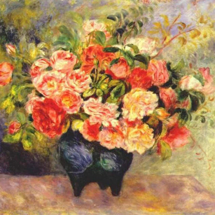 "Pierre-Auguste Renoir's 'Roses in a Vase' - Premium Hand-Painted Oil Painting Reproduction"
