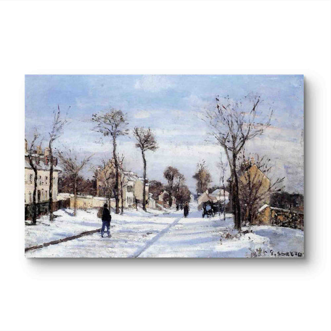 "Camille Pissarro's 'Winter Village Path' - Hand-Painted Oil Painting Reproduction"