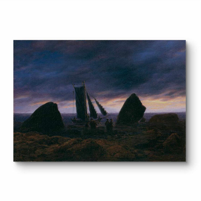 "Caspar David Friedrich's 'Mystic Voyage at Twilight' - Hand-Painted Romantic Oil Painting Reproduction"