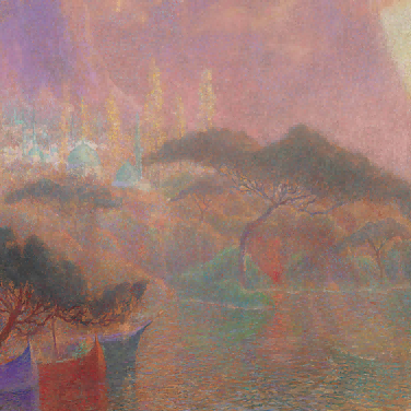 "Enchanted Lakeside Twilight - Premium Hand-Painted Oil Reproduction on Canvas"