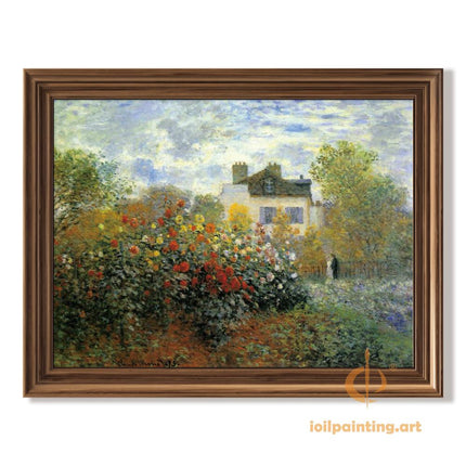 "Claude Monet's 'Garden at Giverny' - Premium Hand-Painted Oil Reproduction on Canvas"