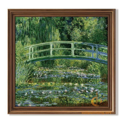 "Claude Monet's 'The Japanese Bridge over Water Lily Pond' - Premium Hand-Painted Oil Reproduction on Canvas"