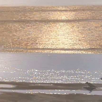 "Golden Horizon Seascape - Premium Hand-Painted Oil Reproduction on Canvas"