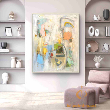 "Modern Abstract Harmony - Premium Hand-Painted Oil Reproduction on Canvas"