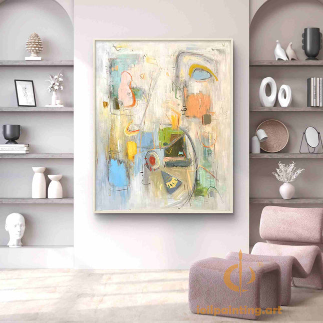 "Modern Abstract Harmony - Premium Hand-Painted Oil Reproduction on Canvas"