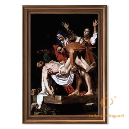 "Caravaggio's 'The Entombment of Christ' - Hand-Painted Baroque Oil Painting Reproduction"