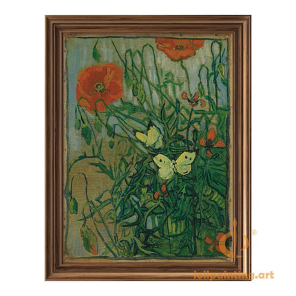 "Vincent van Gogh's 'Poppies and Butterflies' - Premium Hand-Painted Oil Reproduction on Canvas"