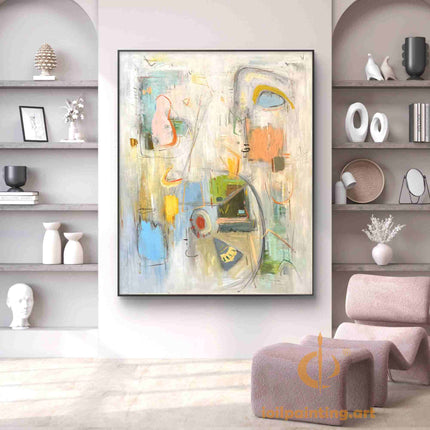 "Modern Abstract Harmony - Premium Hand-Painted Oil Reproduction on Canvas"