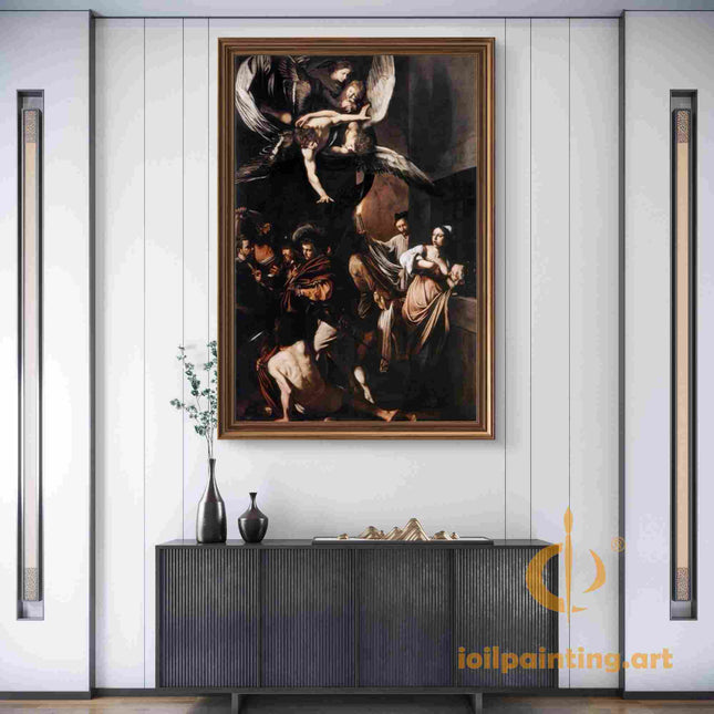 "Caravaggio's 'The Beheading of Saint John the Baptist' - Hand-Painted Baroque Oil Painting Reproduction"