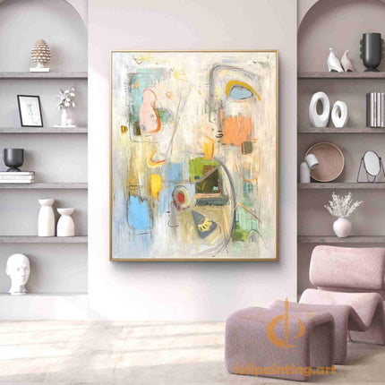 "Modern Abstract Harmony - Premium Hand-Painted Oil Reproduction on Canvas"