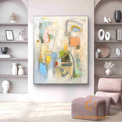 "Modern Abstract Harmony - Premium Hand-Painted Oil Reproduction on Canvas"