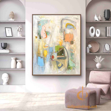 "Modern Abstract Harmony - Premium Hand-Painted Oil Reproduction on Canvas"