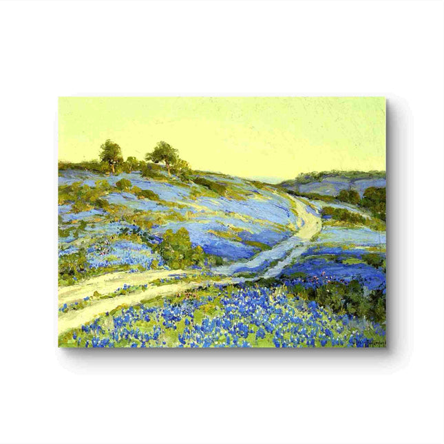 "Julian Onderdonk's 'Bluebonnet Meadow at Golden Hour' Oil Painting Reproduction on Canvas"