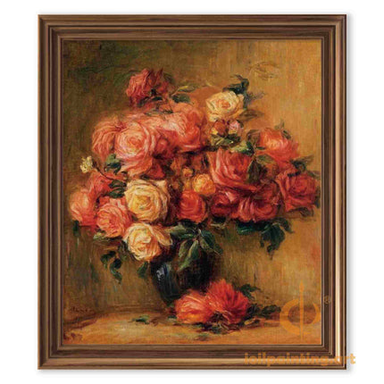 "Pierre-Auguste Renoir's 'Roses in Bloom' - Premium Hand-Painted Oil Painting Reproduction"