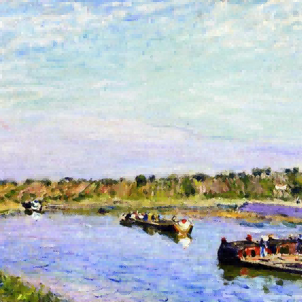 "Claude Monet's 'River Serenity' - Hand-Painted Impressionist Oil Painting Reproduction"