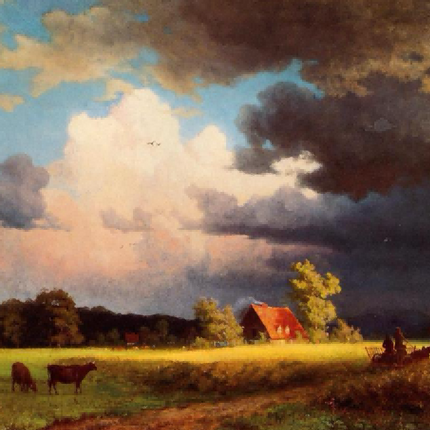 "John Constable's 'Pastoral Serenity' - Hand-Painted English Countryside Oil Painting Reproduction"