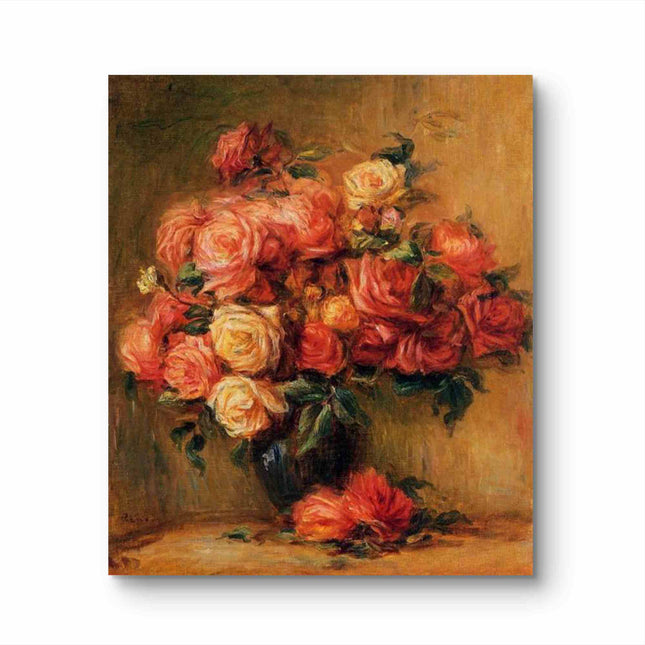 "Pierre-Auguste Renoir's 'Roses in Bloom' - Premium Hand-Painted Oil Painting Reproduction"