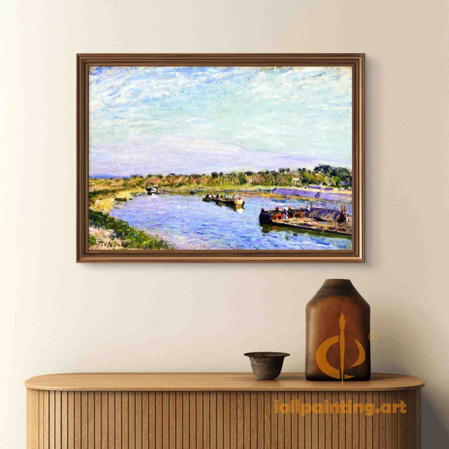 "Claude Monet's 'River Serenity' - Hand-Painted Impressionist Oil Painting Reproduction"