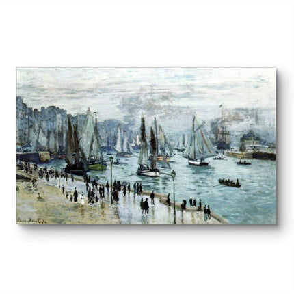 "Claude Monet's 'Vibrant Harbor with Sailing Boats' - Hand-Painted Oil Painting Reproduction"