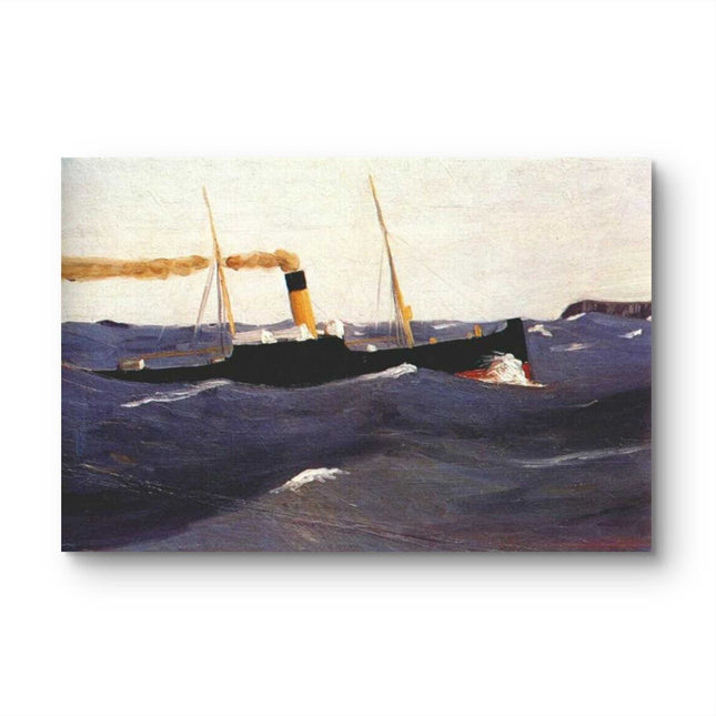 "Edward Hopper's 'Majestic Steamship at Sea' - Hand-Painted Oil Painting Reproduction"