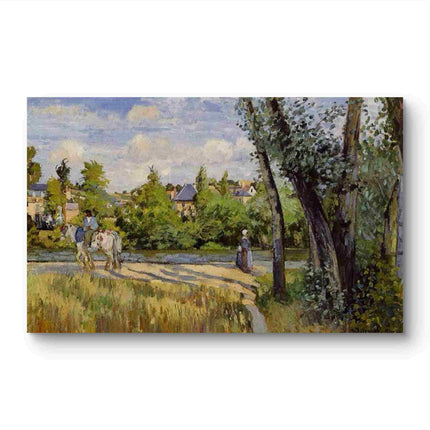 "Camille Pissarro's 'Riders and Walkers in Countryside' - Hand-Painted Impressionist Oil Painting Reproduction"