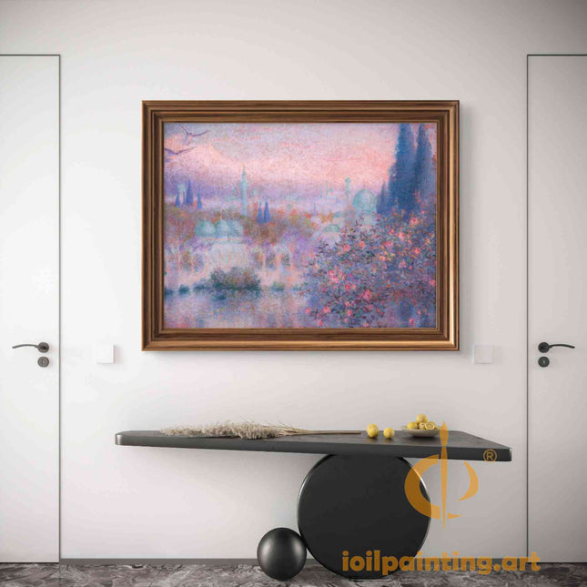 "Oriental Dreamscape - Premium Hand-Painted Oil Reproduction on Canvas"