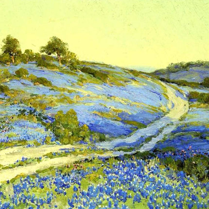 "Julian Onderdonk's 'Bluebonnet Meadow at Golden Hour' Oil Painting Reproduction on Canvas"