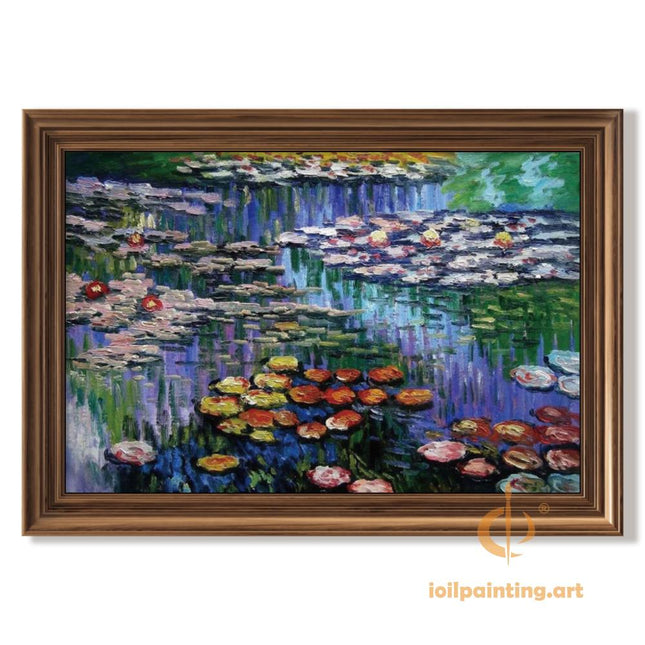 "Claude Monet's 'Water Lily Pond' - Premium Hand-Painted Oil Reproduction on Canvas"