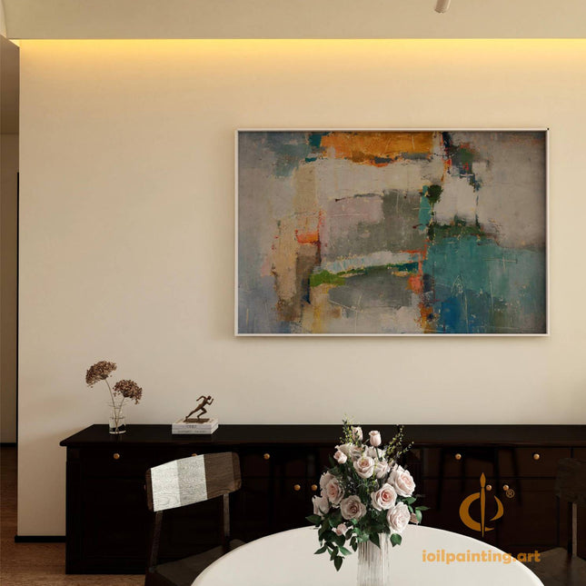 "Vibrant Abstract Oil Painting - Bold Colorful Canvas Art for Modern Home Decor | Handmade Wall Art"