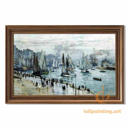 "Claude Monet's 'Vibrant Harbor with Sailing Boats' - Hand-Painted Oil Painting Reproduction"
