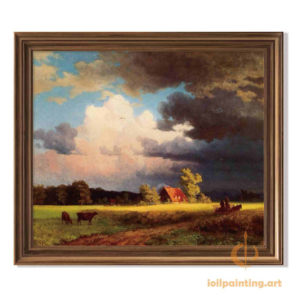 "John Constable's 'Pastoral Serenity' - Hand-Painted English Countryside Oil Painting Reproduction"